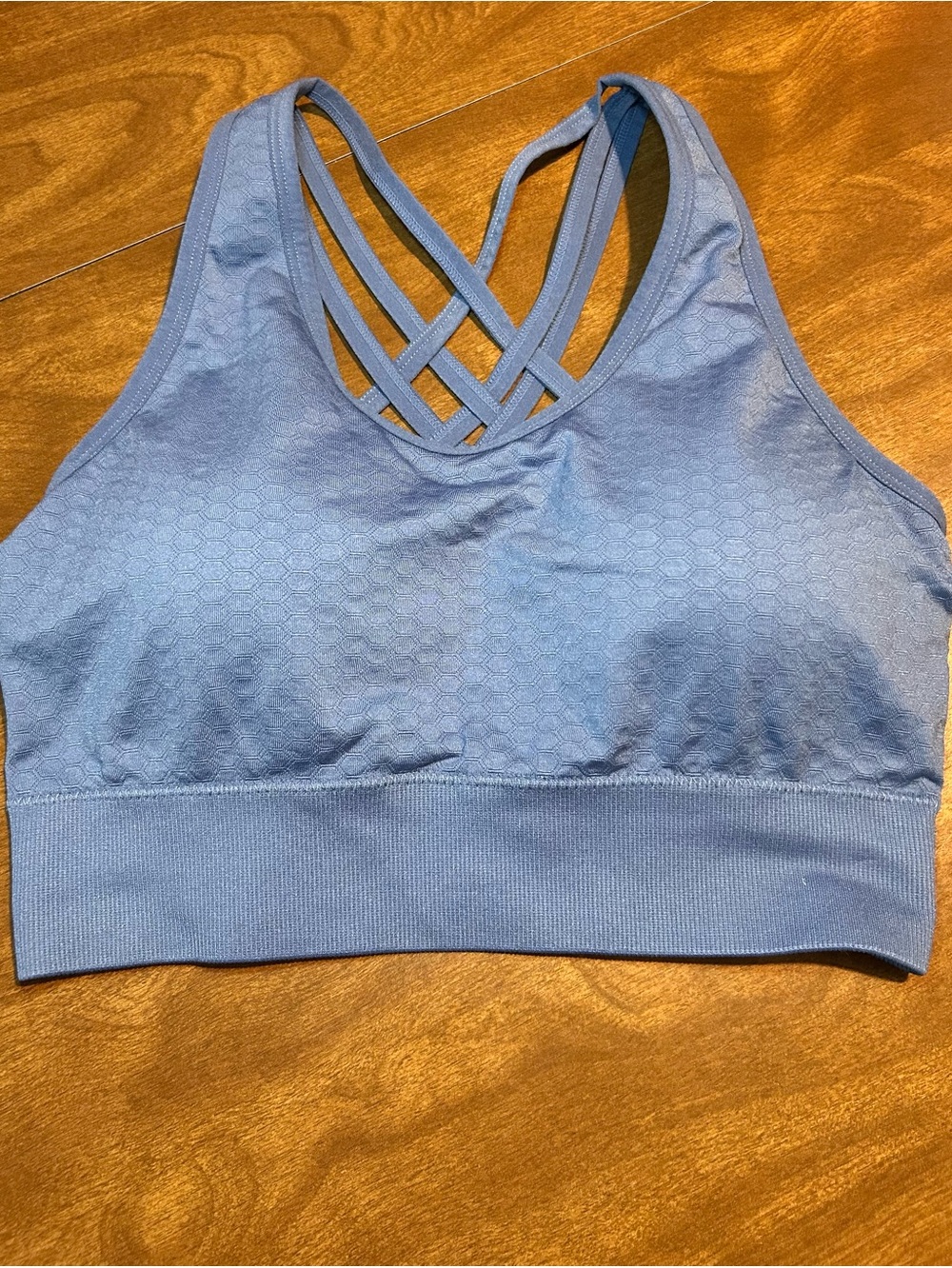 Crisscross Back Seamless Sports Bra - Periwinkle Blue